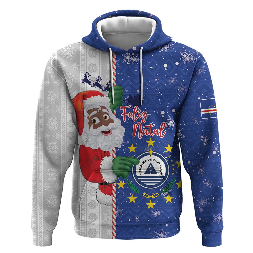 Cape Verde Christmas Hoodie Black Santa Felix Natal - Wonder Print Shop