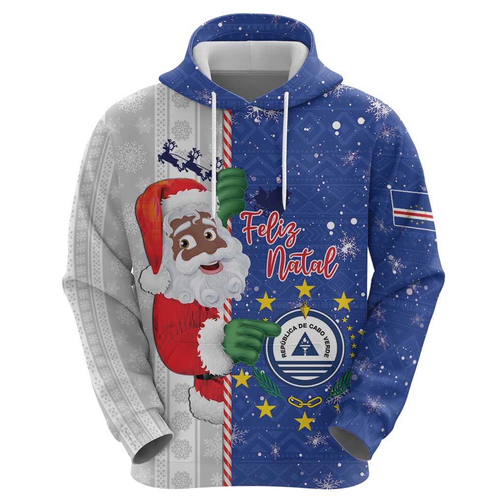 Cape Verde Christmas Hoodie Black Santa Felix Natal - Wonder Print Shop