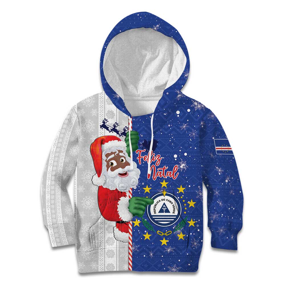Cape Verde Christmas Kid Hoodie Black Santa Felix Natal - Wonder Print Shop