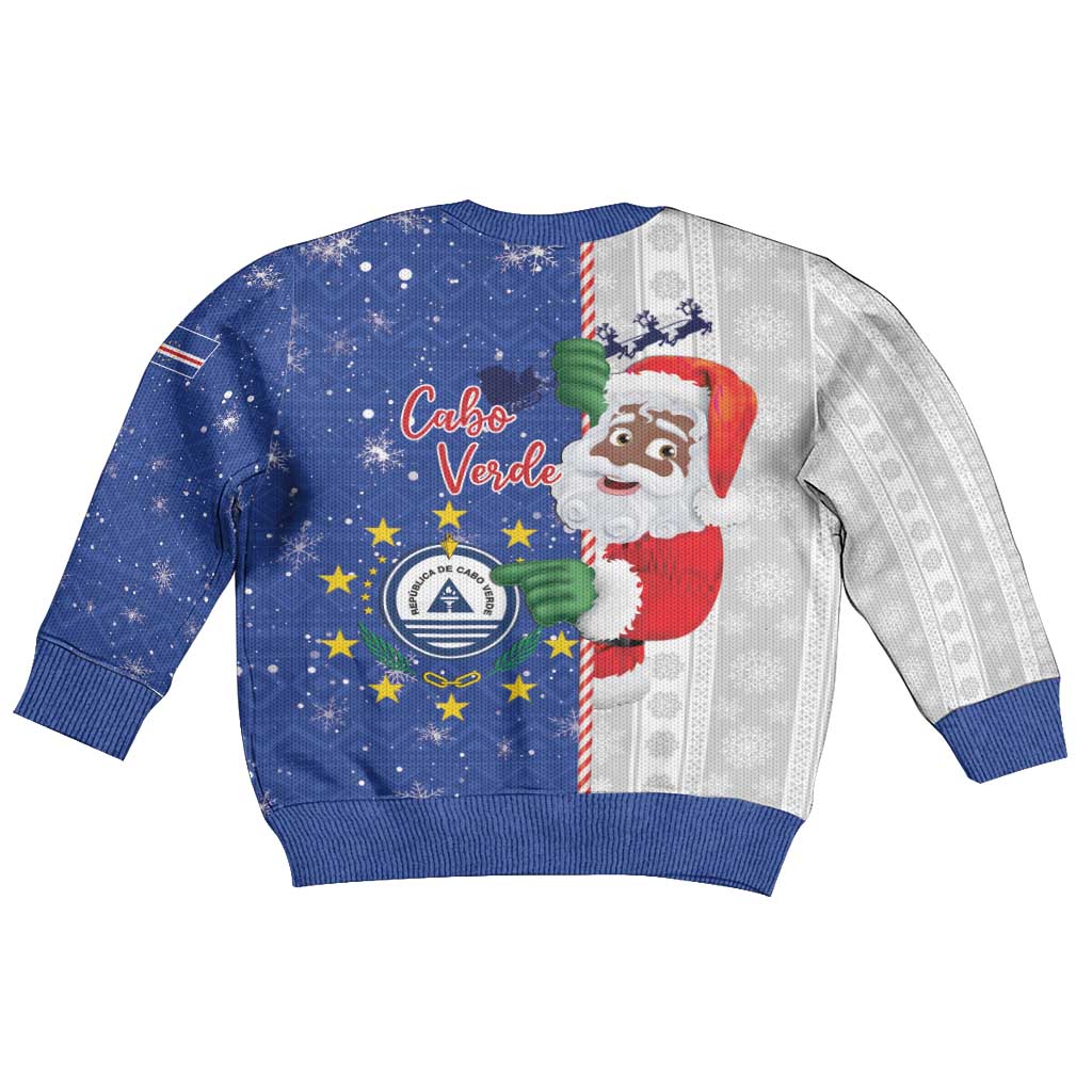 Cape Verde Christmas Kid Ugly Christmas Sweater Black Santa Felix Natal - Wonder Print Shop