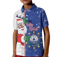 Cape Verde Christmas Kid Polo Shirt Black Santa Felix Natal - Wonder Print Shop