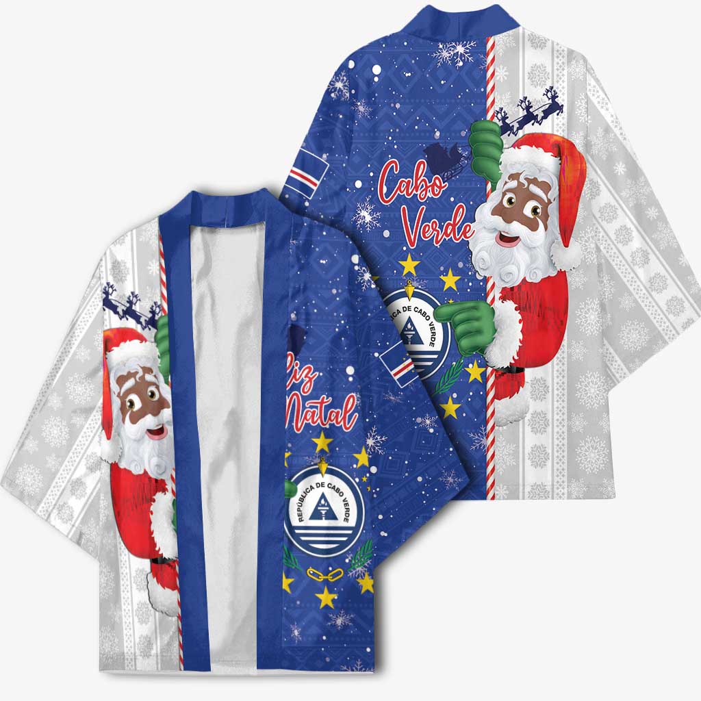 Cape Verde Christmas Kimono Black Santa Felix Natal - Wonder Print Shop