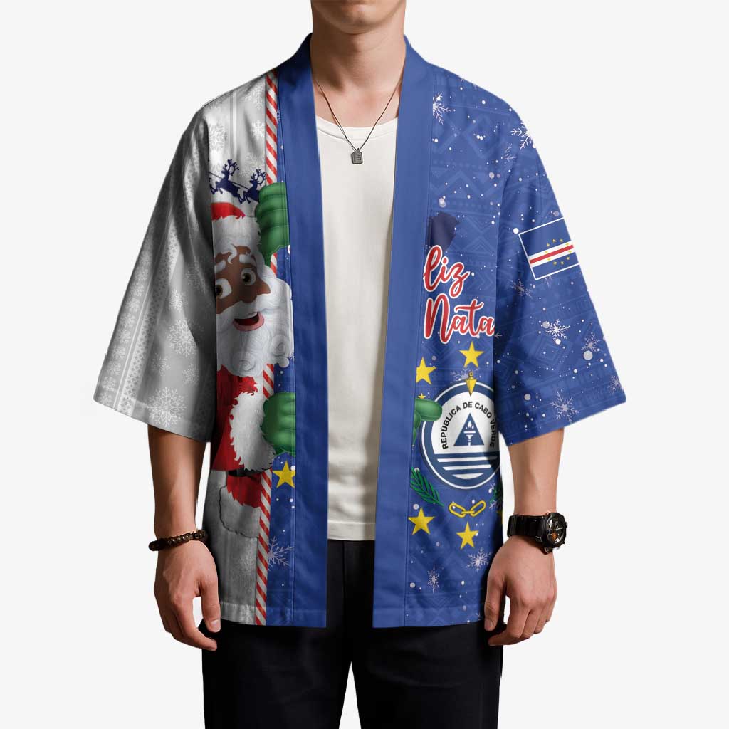 Cape Verde Christmas Kimono Black Santa Felix Natal - Wonder Print Shop