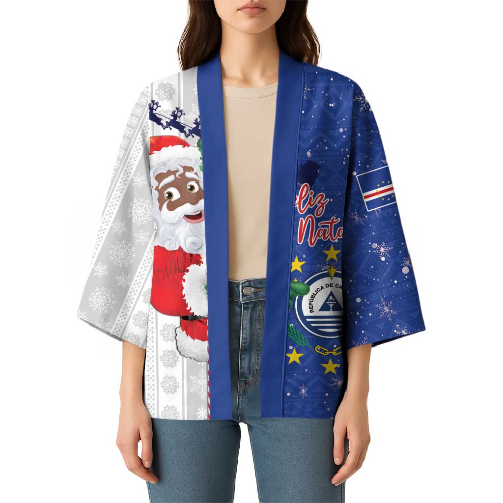 Cape Verde Christmas Kimono Black Santa Felix Natal - Wonder Print Shop