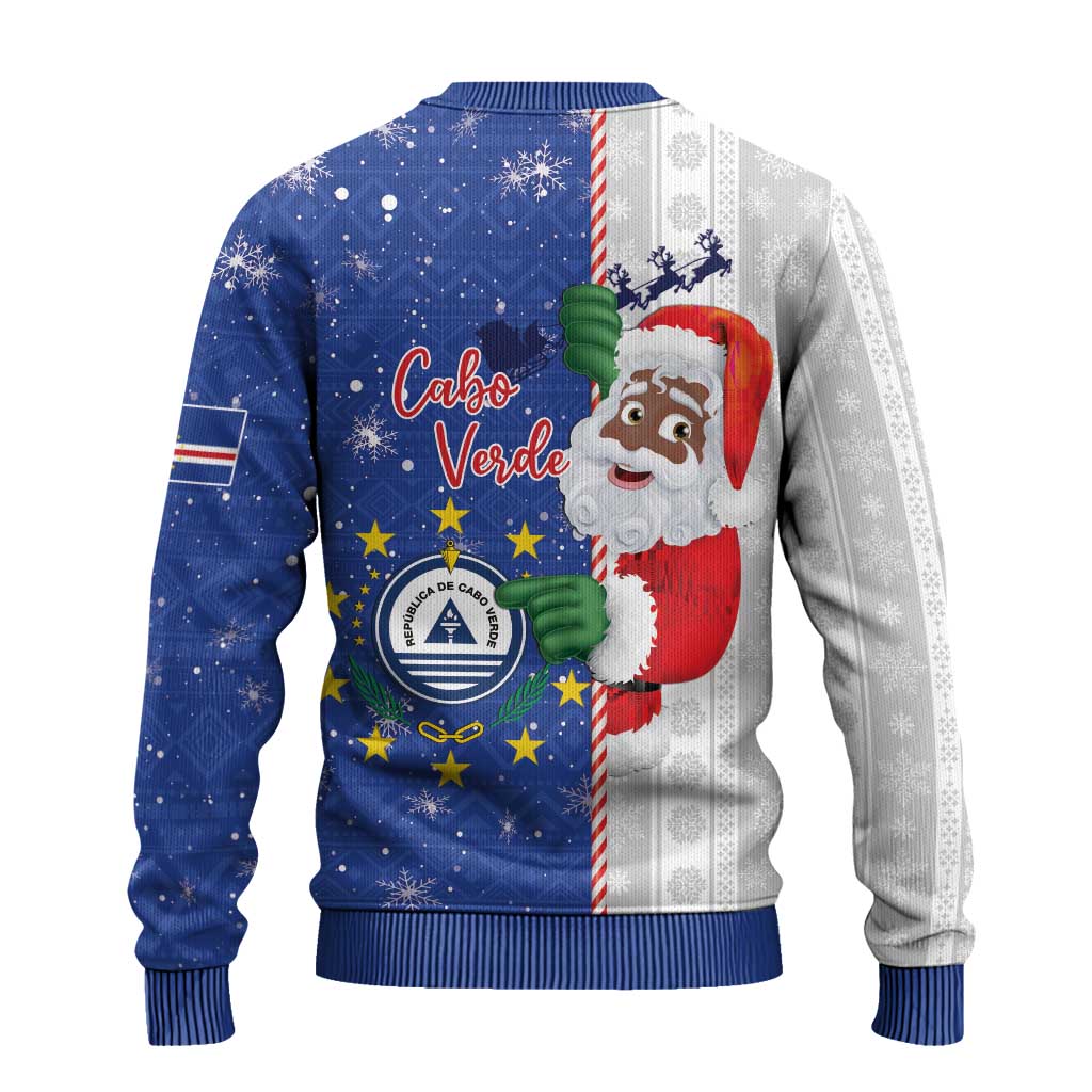 Cape Verde Christmas Ugly Christmas Sweater Black Santa Felix Natal - Wonder Print Shop