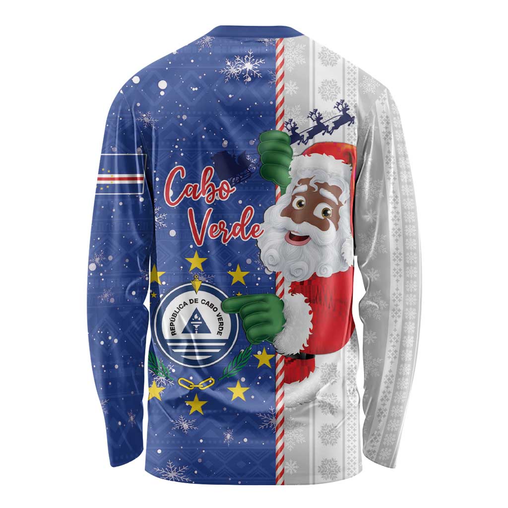 Cape Verde Christmas Long Sleeve Shirt Black Santa Felix Natal - Wonder Print Shop