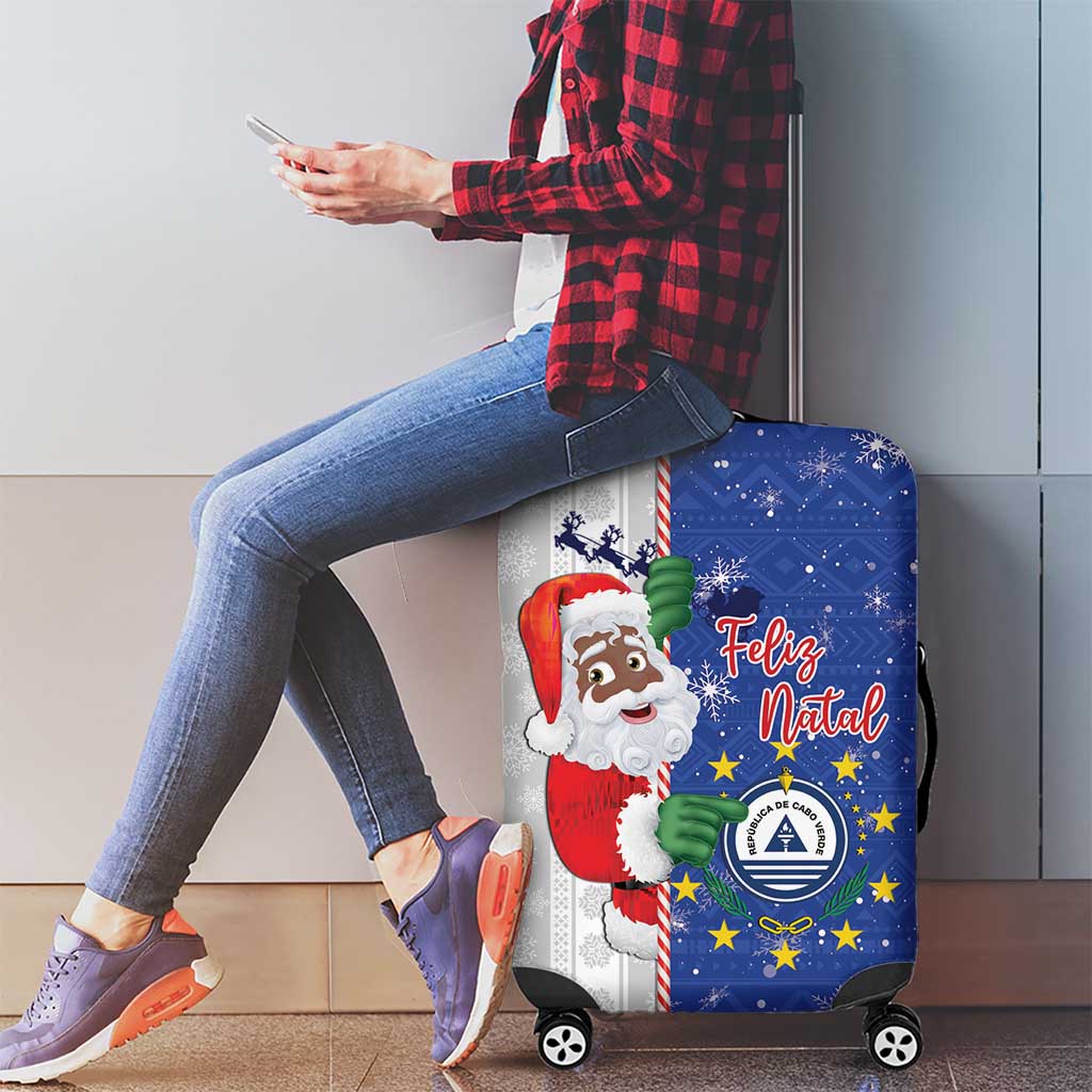 Cape Verde Christmas Luggage Cover Black Santa Felix Natal - Wonder Print Shop
