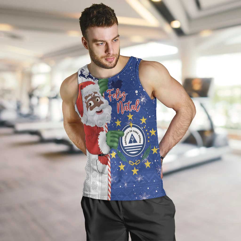 Cape Verde Christmas Men Tank Top Black Santa Felix Natal - Wonder Print Shop