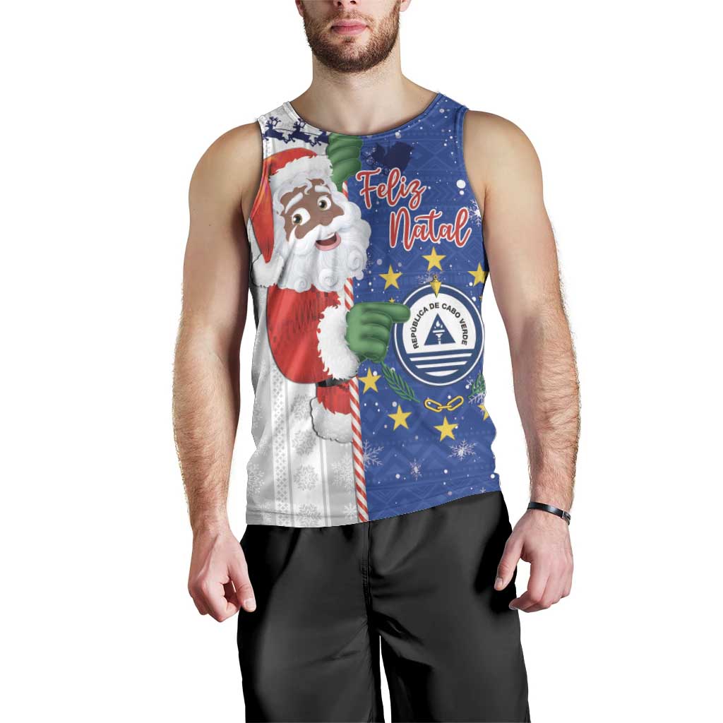 Cape Verde Christmas Men Tank Top Black Santa Felix Natal - Wonder Print Shop