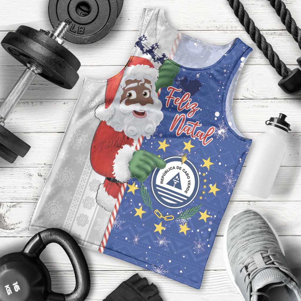 Cape Verde Christmas Men Tank Top Black Santa Felix Natal - Wonder Print Shop