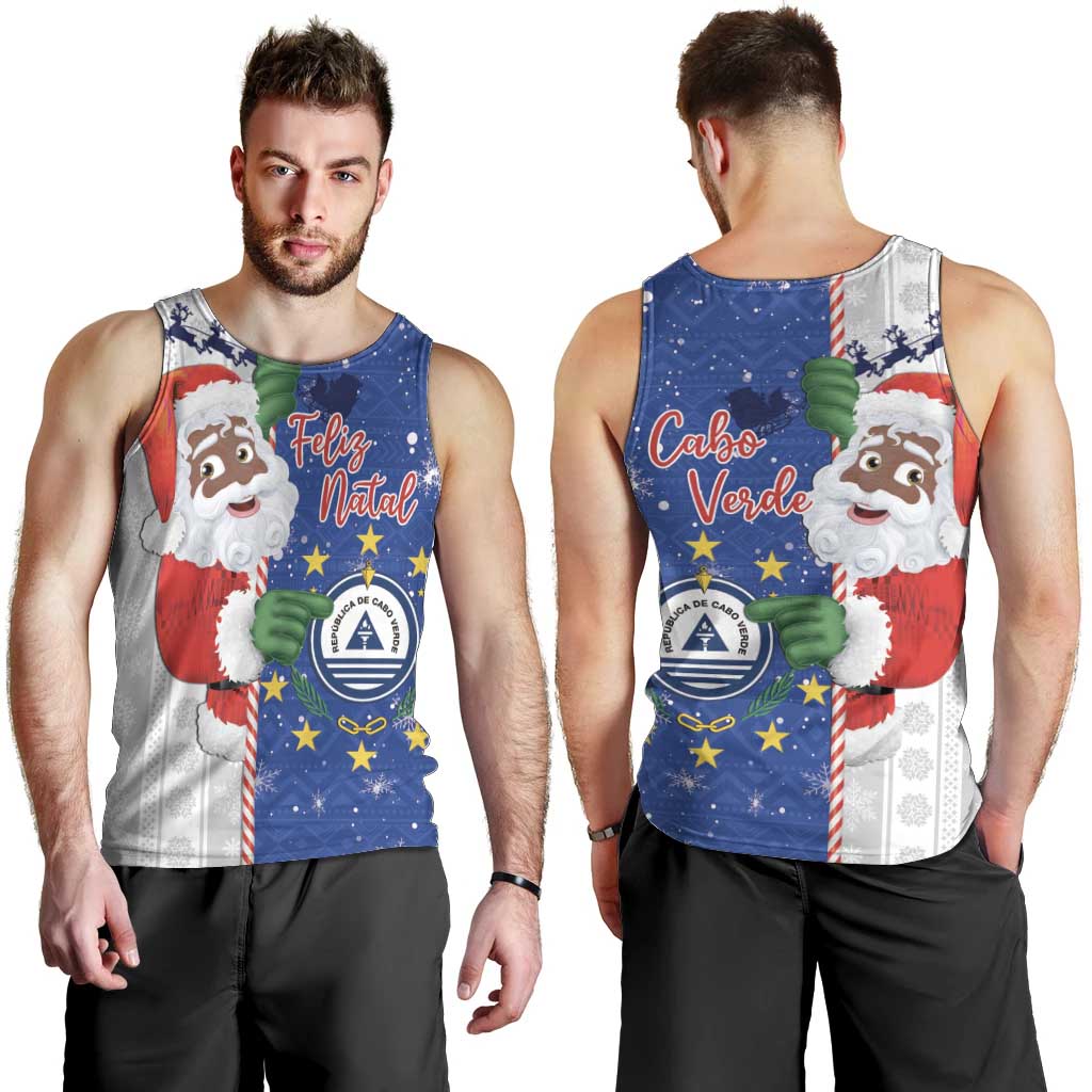 Cape Verde Christmas Men Tank Top Black Santa Felix Natal - Wonder Print Shop