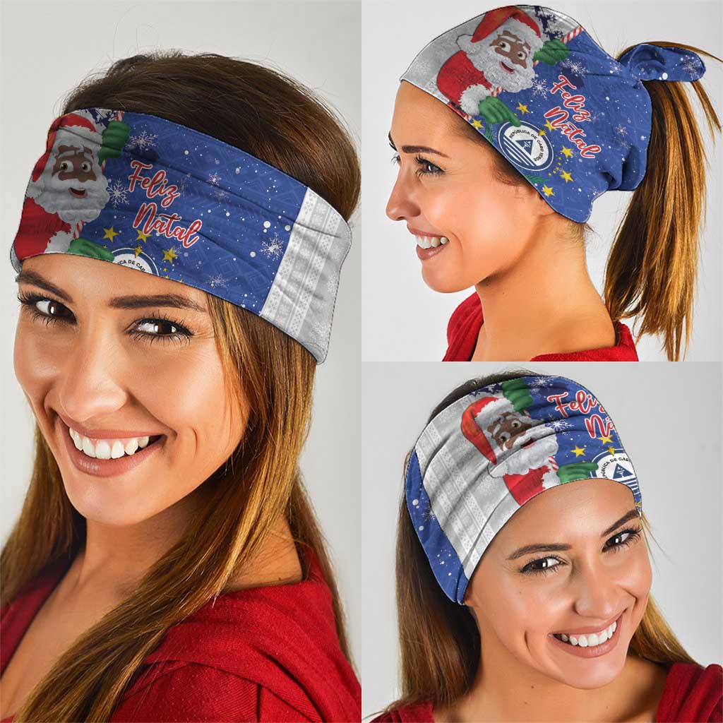 Cape Verde Christmas Neck Gaiter Black Santa Felix Natal - Wonder Print Shop