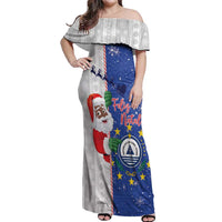 Cape Verde Christmas Off Shoulder Maxi Dress Black Santa Felix Natal - Wonder Print Shop