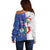 Cape Verde Christmas Off Shoulder Sweater Black Santa Felix Natal - Wonder Print Shop