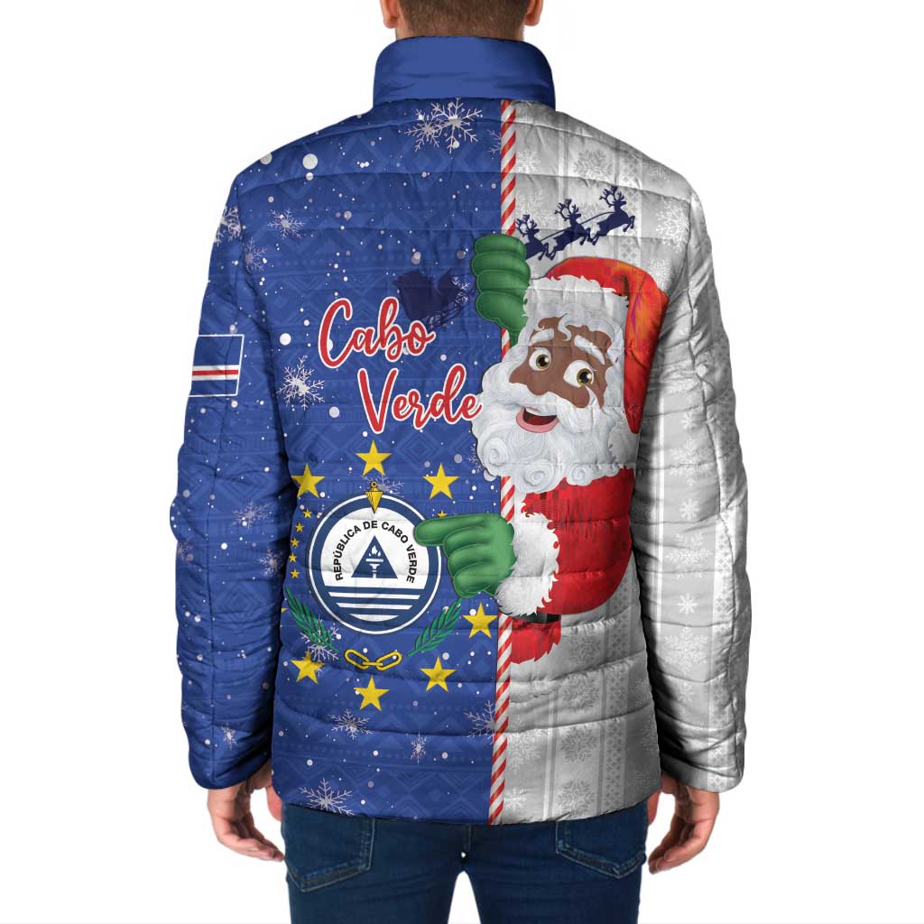 Cape Verde Christmas Padded Jacket Black Santa Felix Natal - Wonder Print Shop