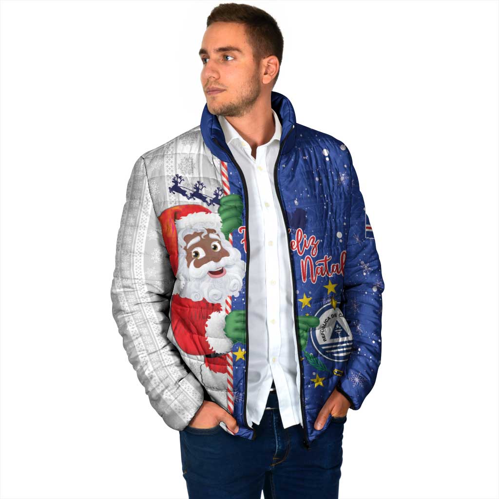 Cape Verde Christmas Padded Jacket Black Santa Felix Natal - Wonder Print Shop
