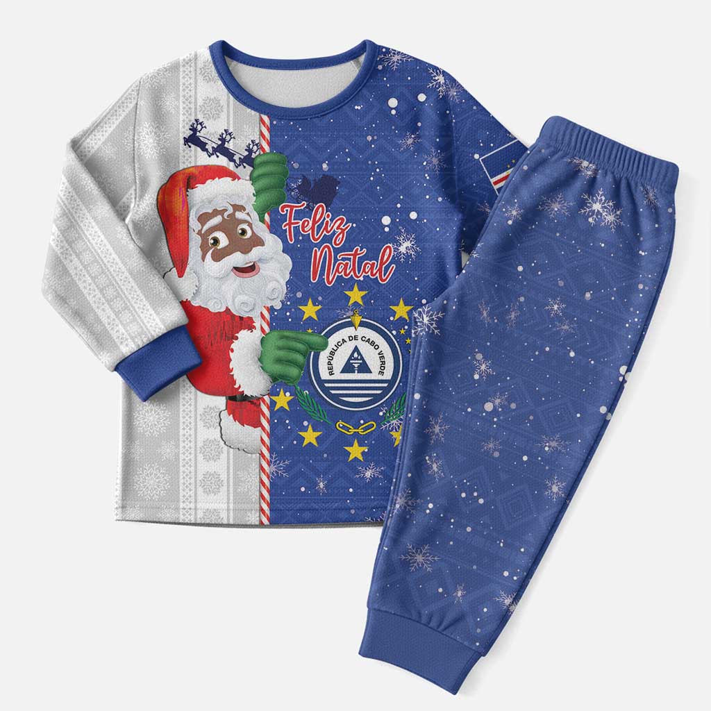 Cape Verde Christmas Pajama Set Black Santa Felix Natal - Wonder Print Shop