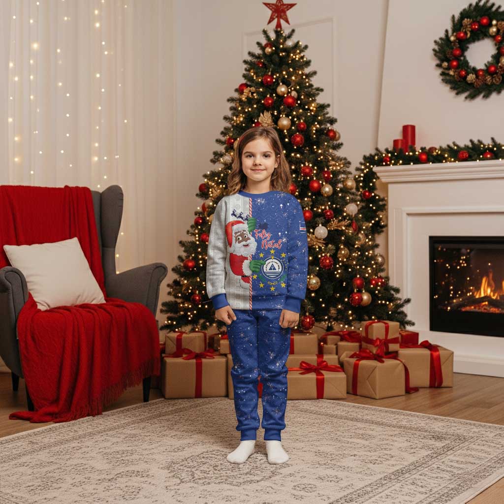 Cape Verde Christmas Pajama Set Black Santa Felix Natal - Wonder Print Shop