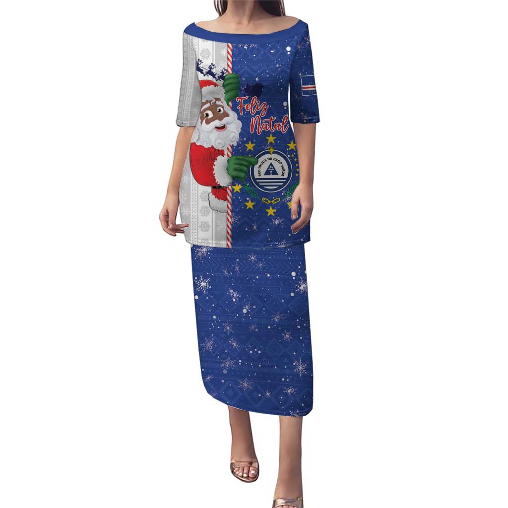 Cape Verde Christmas Puletasi Black Santa Felix Natal - Wonder Print Shop