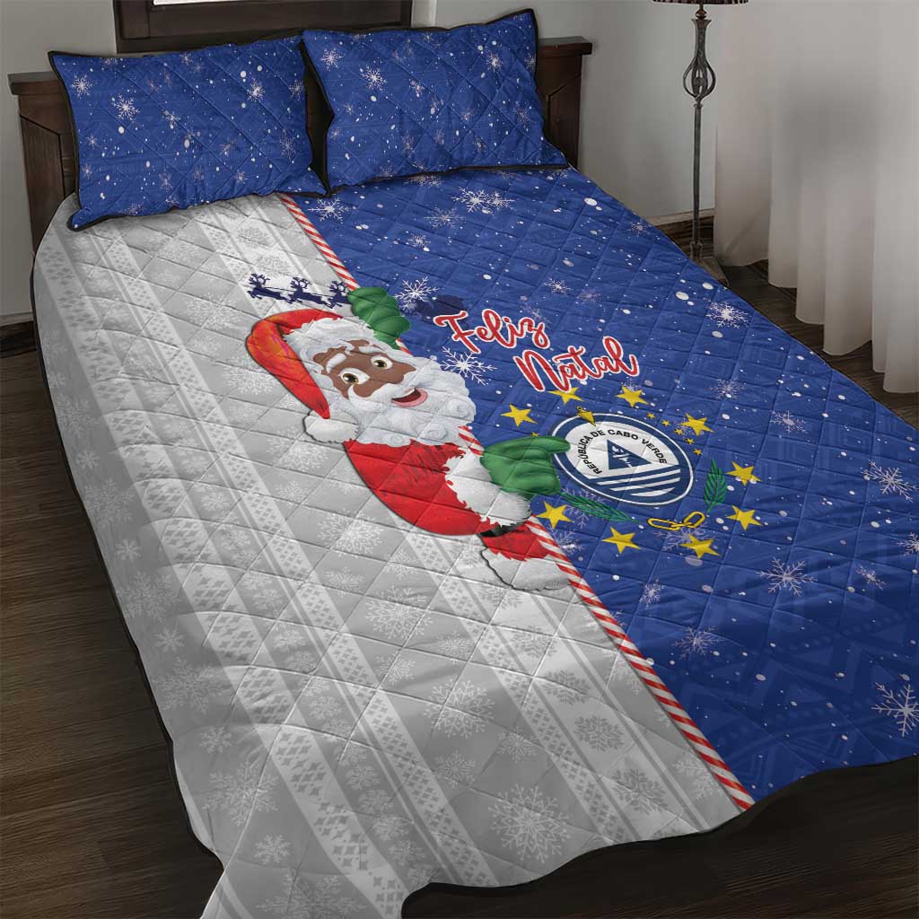 Cape Verde Christmas Quilt Bed Set Black Santa Felix Natal - Wonder Print Shop