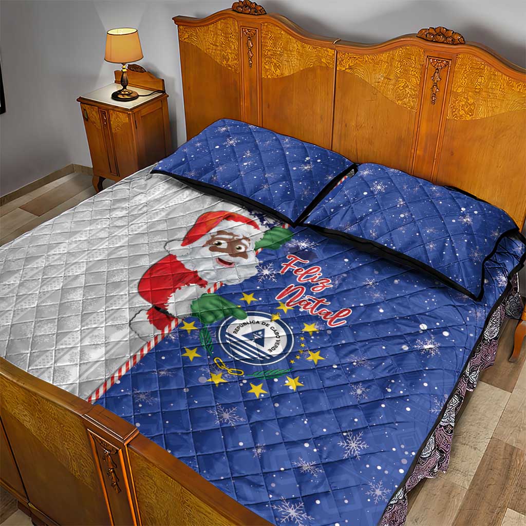 Cape Verde Christmas Quilt Bed Set Black Santa Felix Natal - Wonder Print Shop