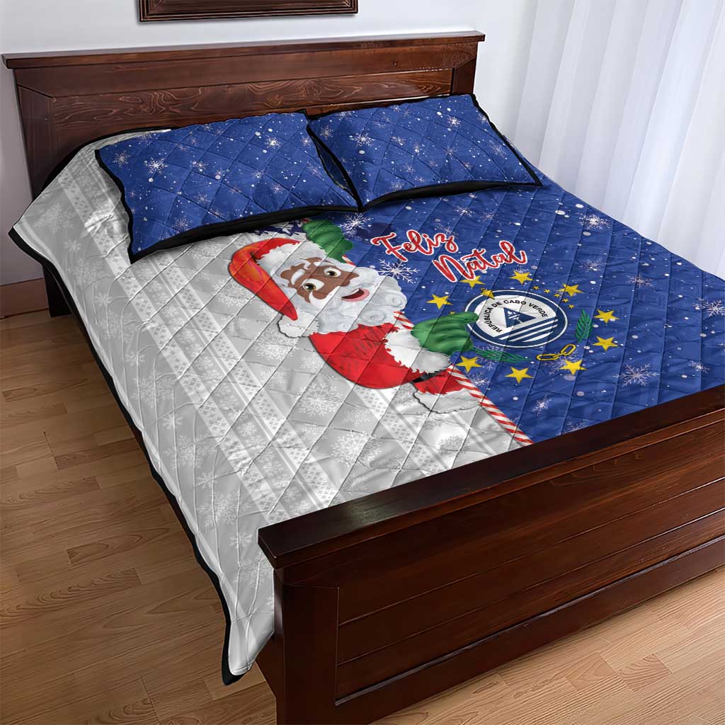Cape Verde Christmas Quilt Bed Set Black Santa Felix Natal - Wonder Print Shop