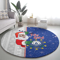 Cape Verde Christmas Round Carpet Black Santa Felix Natal - Wonder Print Shop
