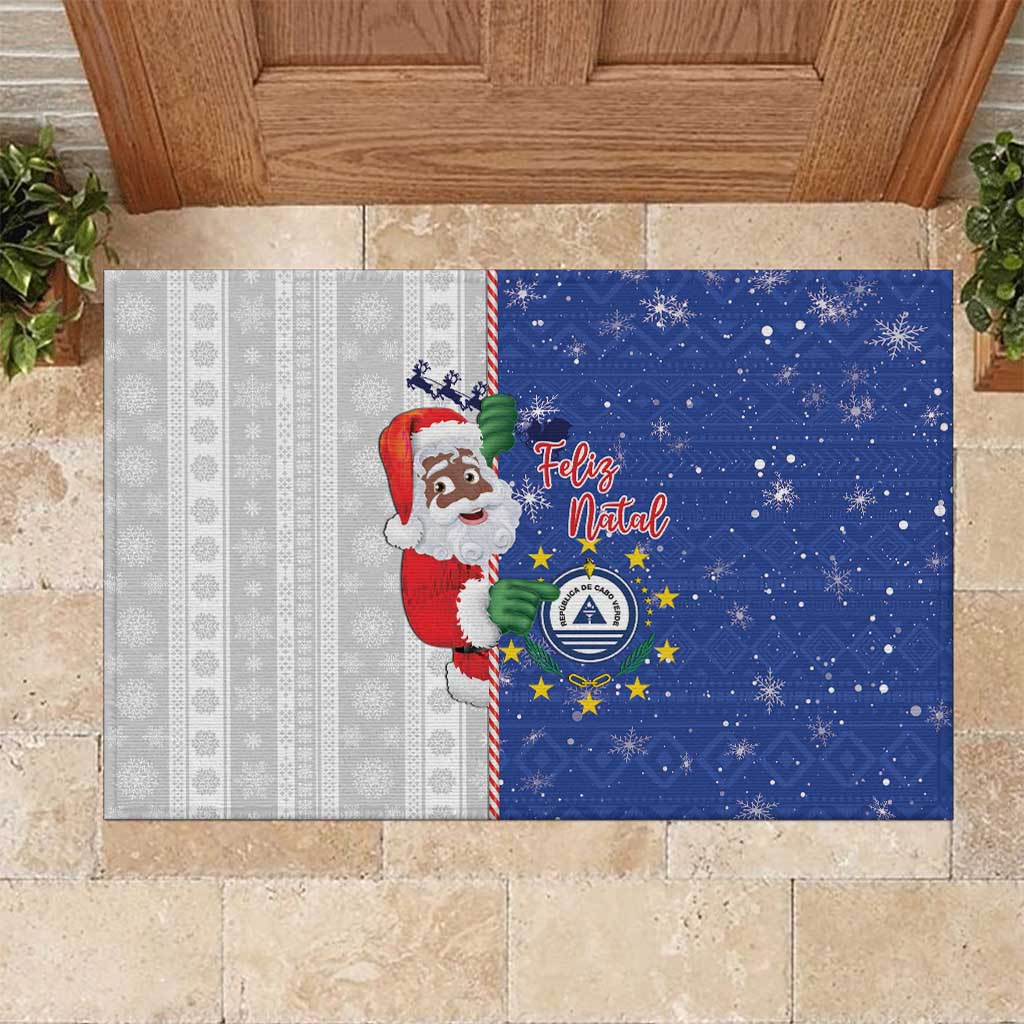 Cape Verde Christmas Rubber Doormat Black Santa Felix Natal - Wonder Print Shop