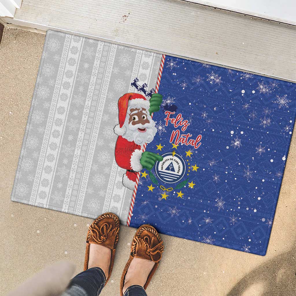 Cape Verde Christmas Rubber Doormat Black Santa Felix Natal - Wonder Print Shop