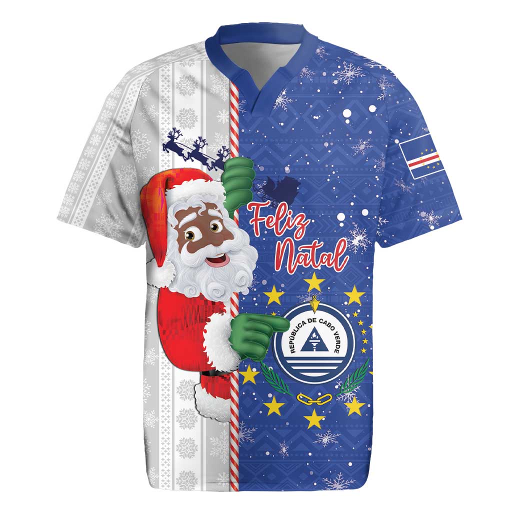 Cape Verde Christmas Rugby Jersey Black Santa Felix Natal - Wonder Print Shop