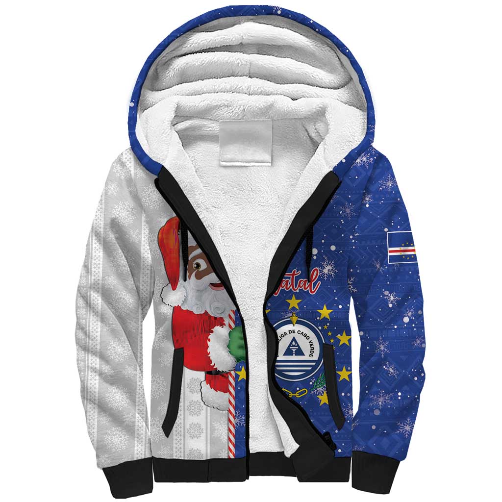 Cape Verde Christmas Sherpa Hoodie Black Santa Felix Natal - Wonder Print Shop