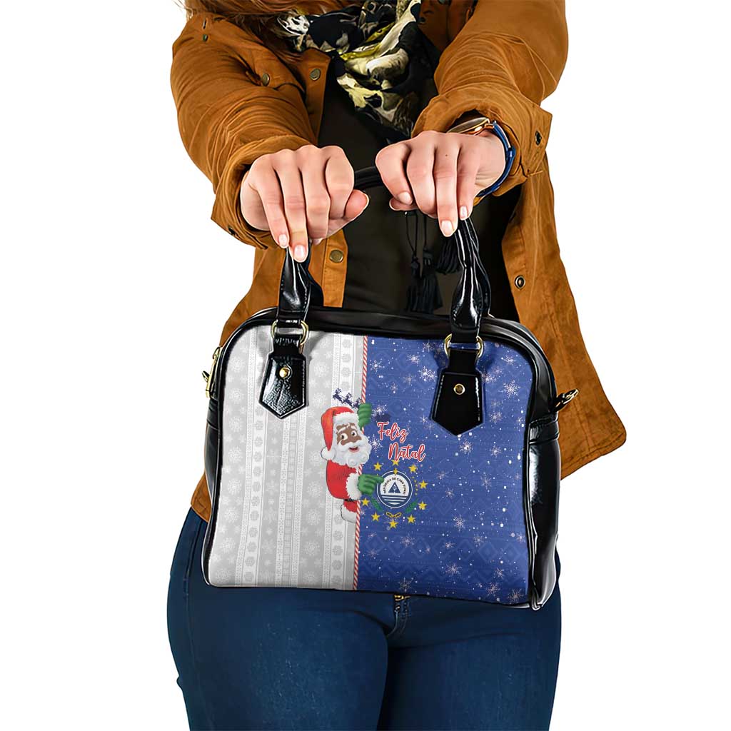 Cape Verde Christmas Shoulder Handbag Black Santa Felix Natal - Wonder Print Shop