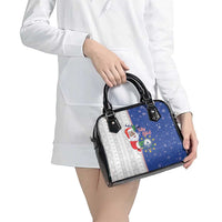 Cape Verde Christmas Shoulder Handbag Black Santa Felix Natal - Wonder Print Shop