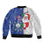 Cape Verde Christmas Sleeve Zip Bomber Jacket Black Santa Felix Natal - Wonder Print Shop