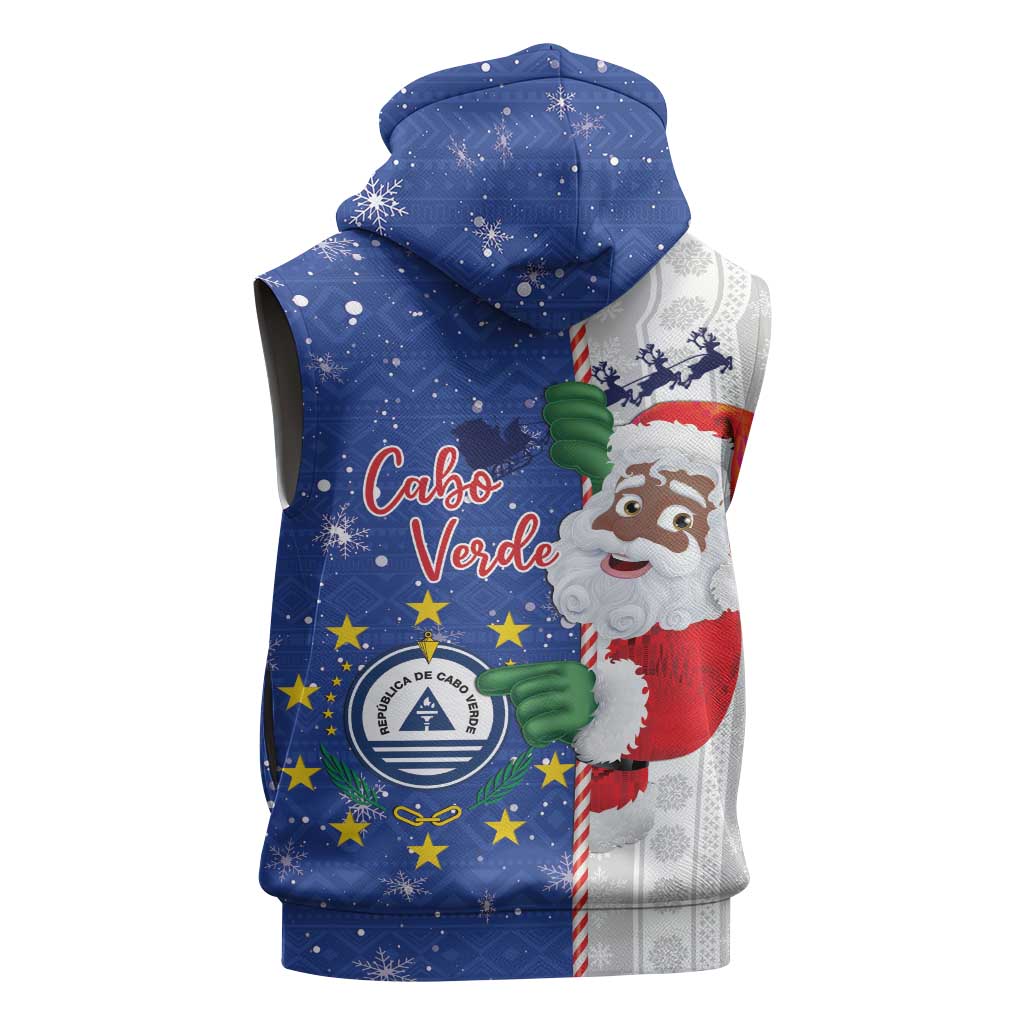 Cape Verde Christmas Sleeveless Hoodie Black Santa Felix Natal - Wonder Print Shop