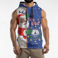 Cape Verde Christmas Sleeveless Hoodie Black Santa Felix Natal - Wonder Print Shop