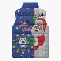Cape Verde Christmas Sleeveless Puffer Jacket Black Santa Felix Natal - Wonder Print Shop