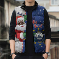 Cape Verde Christmas Sleeveless Puffer Jacket Black Santa Felix Natal - Wonder Print Shop