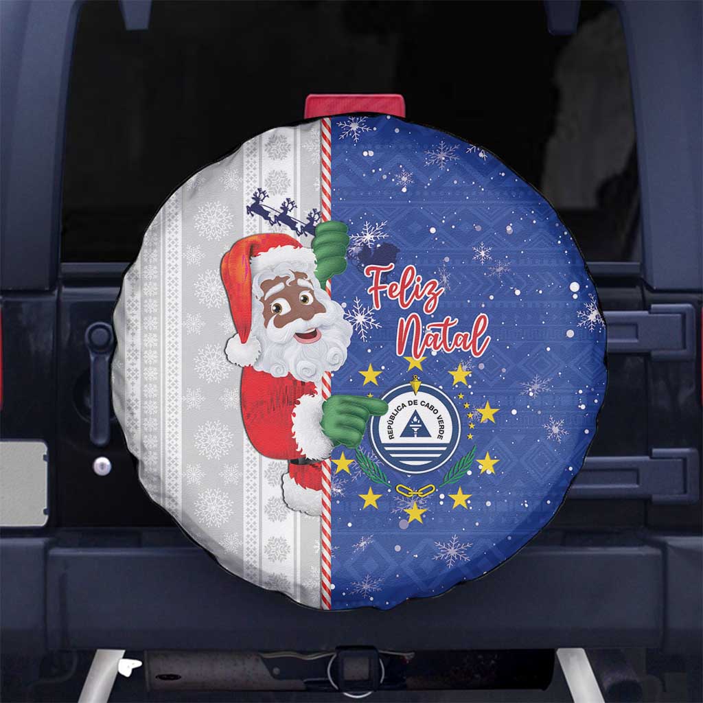 Cape Verde Christmas Spare Tire Cover Black Santa Felix Natal - Wonder Print Shop