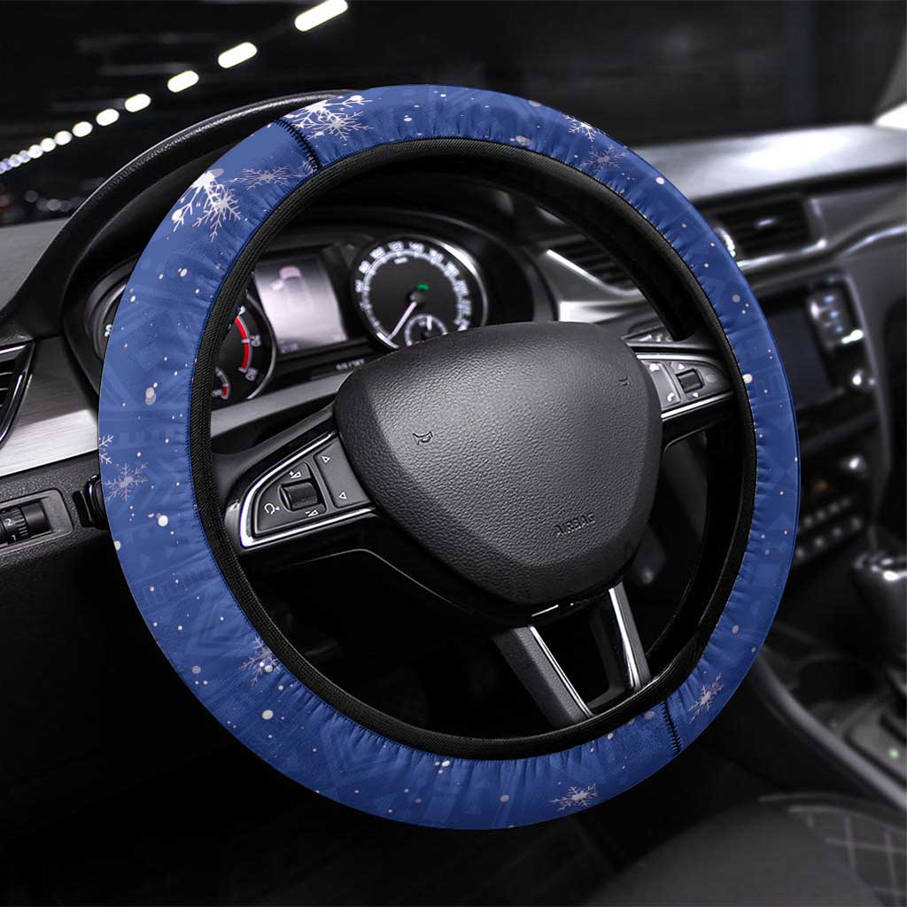 Cape Verde Christmas Steering Wheel Cover Black Santa Felix Natal - Wonder Print Shop