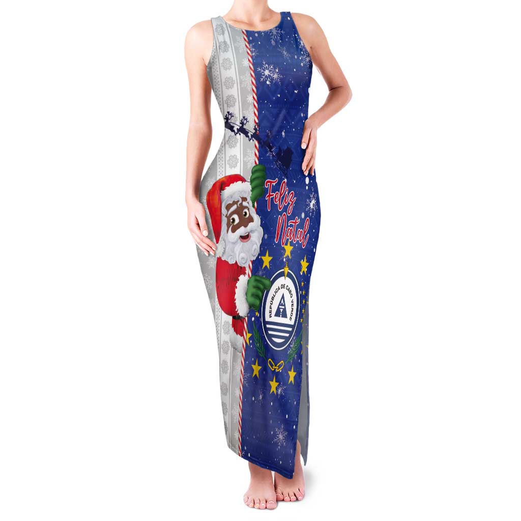 Cape Verde Christmas Tank Maxi Dress Black Santa Felix Natal - Wonder Print Shop
