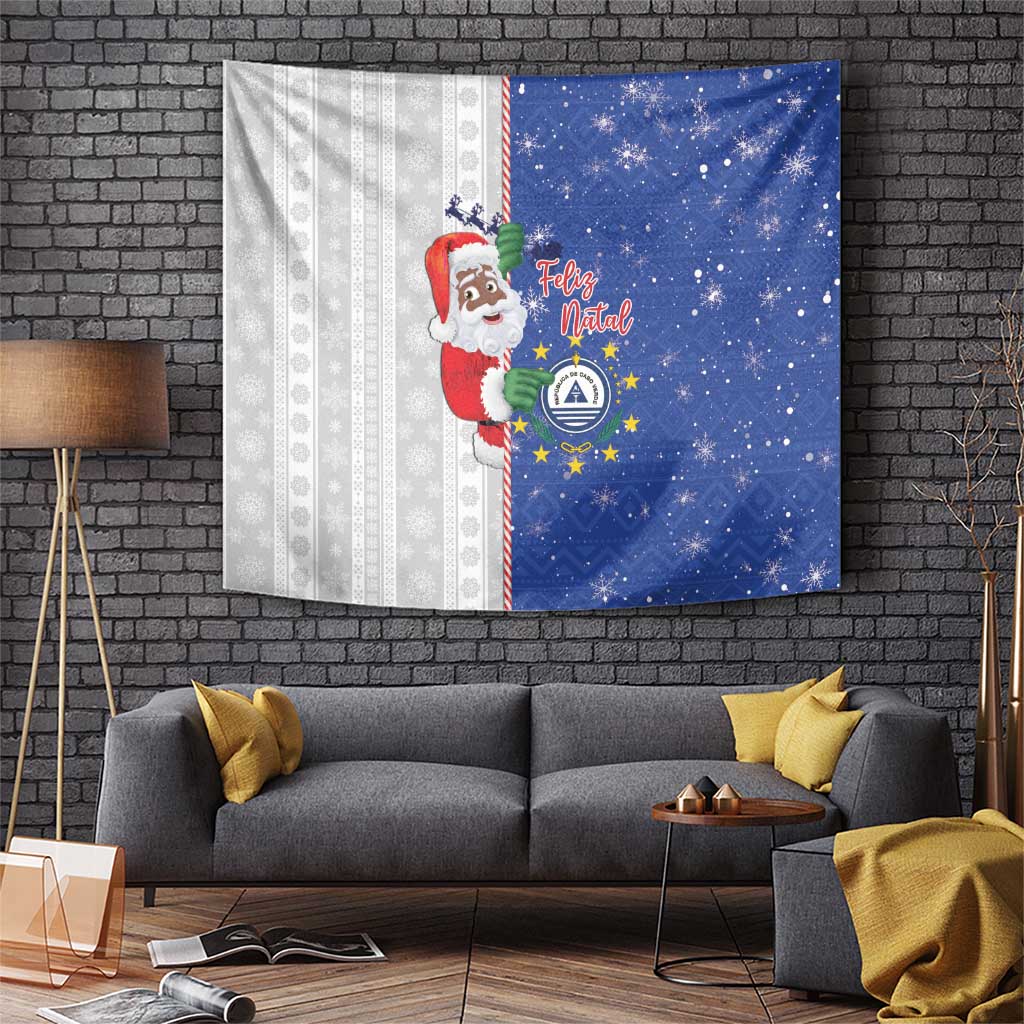 Cape Verde Christmas Tapestry Black Santa Felix Natal - Wonder Print Shop