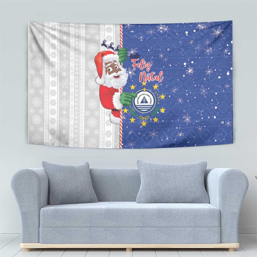 Cape Verde Christmas Tapestry Black Santa Felix Natal - Wonder Print Shop