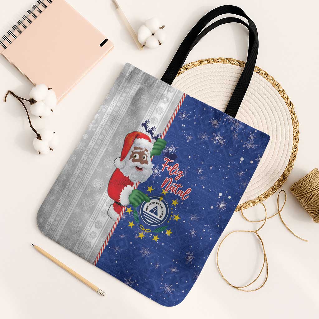Cape Verde Christmas Tote Bag Black Santa Felix Natal - Wonder Print Shop