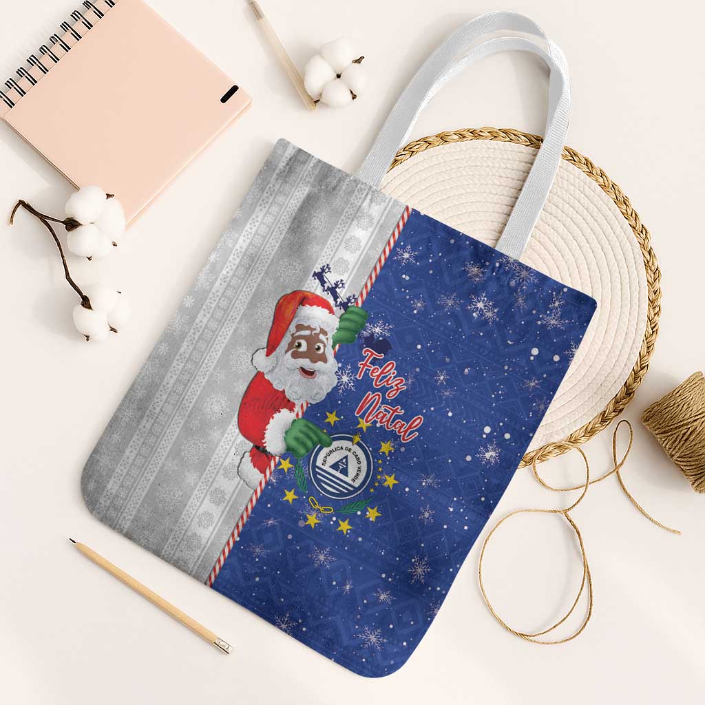 Cape Verde Christmas Tote Bag Black Santa Felix Natal - Wonder Print Shop