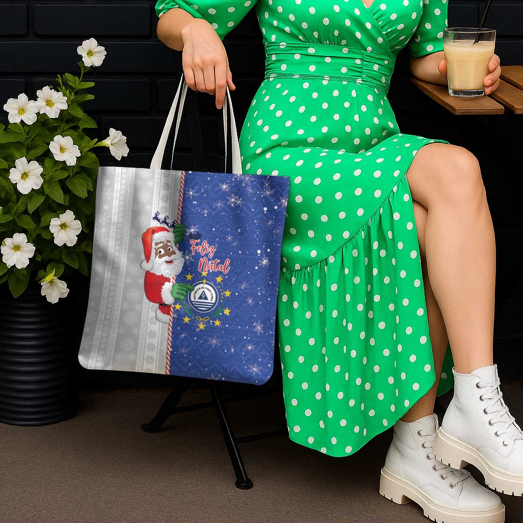 Cape Verde Christmas Tote Bag Black Santa Felix Natal - Wonder Print Shop