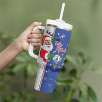 Cape Verde Christmas Tumbler With Handle Black Santa Felix Natal - Wonder Print Shop