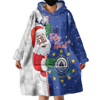 Cape Verde Christmas Wearable Blanket Hoodie Black Santa Felix Natal - Wonder Print Shop