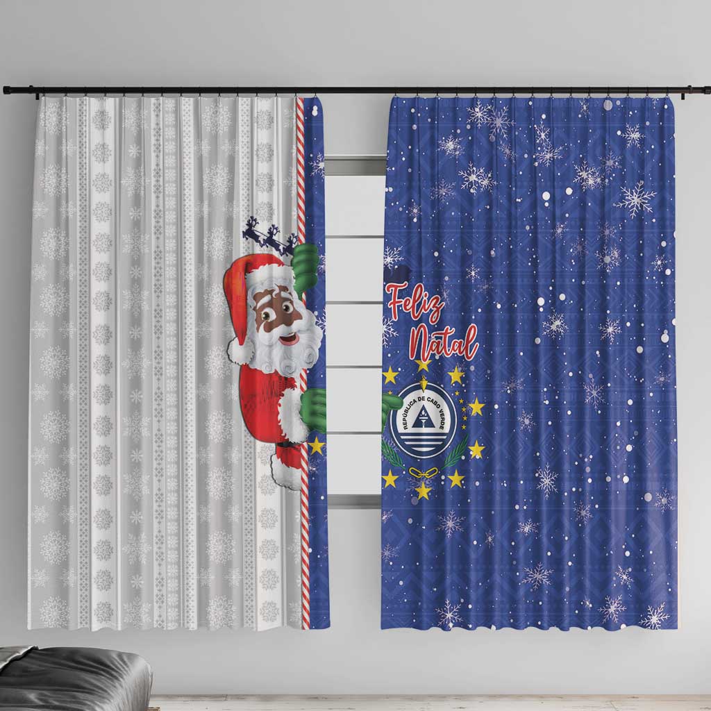 Cape Verde Christmas Window Curtain Black Santa Felix Natal - Wonder Print Shop