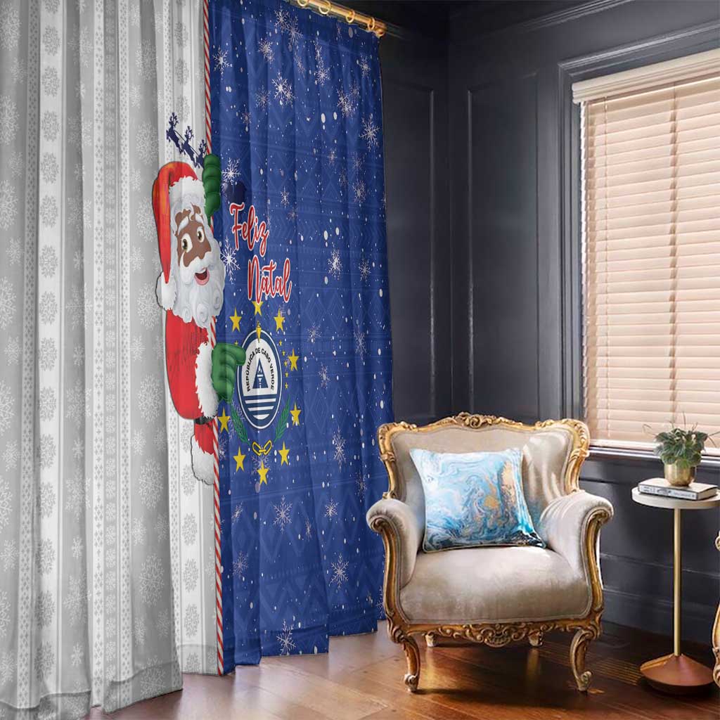 Cape Verde Christmas Window Curtain Black Santa Felix Natal - Wonder Print Shop